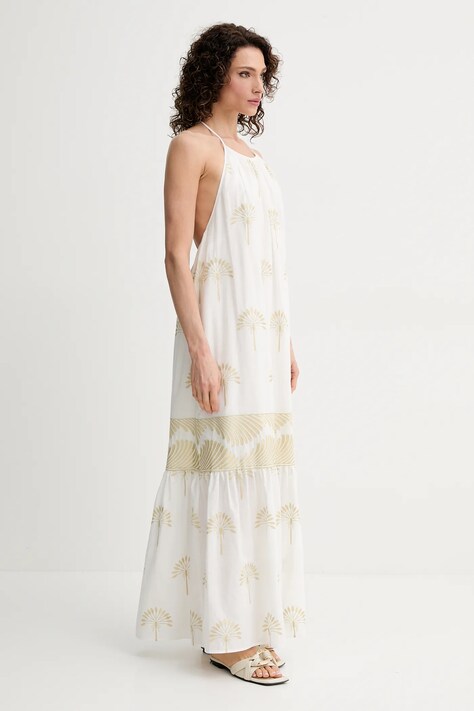 Simona Corsellini rochie culoarea bej, maxi, evazată, P25CPAB026