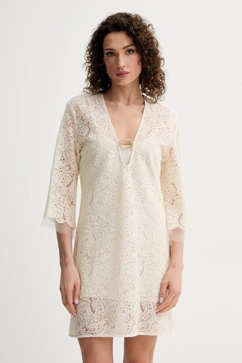 Simona Corsellini rochie culoarea bej, mini, evazată, P25CPAB019