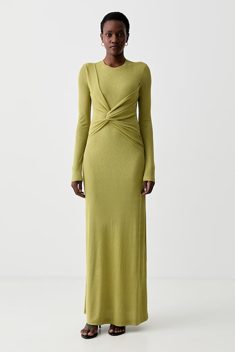 Nanushka rochie ROZAL culoarea verde, maxi, evazată, NW25RSDR16464