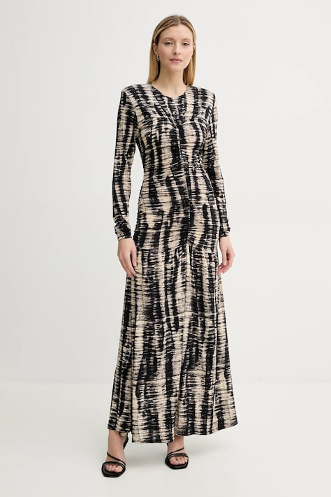 Gestuz rochie culoarea negru, maxi, evazată, 10909962