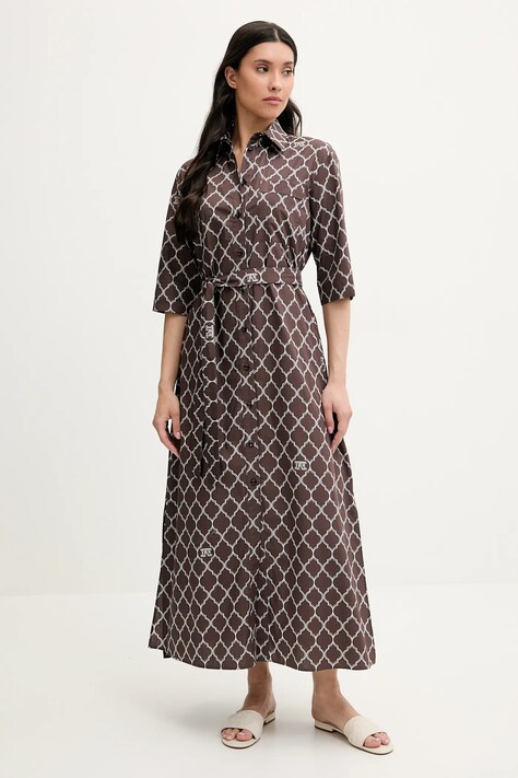 Памучна рокля Max Mara Beachwear в кафяво 2516221049600