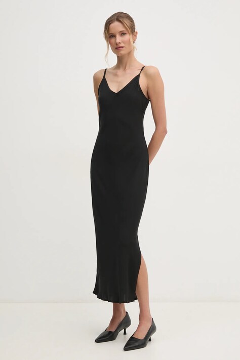 Šaty Dkny černá barva, midi, DJ4D9053