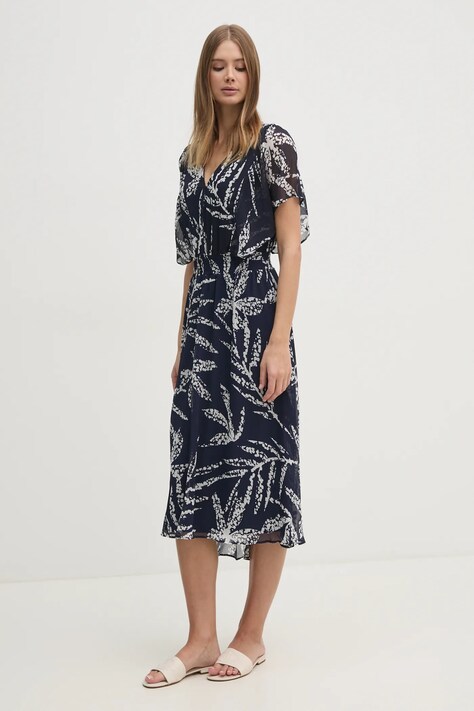 Šaty Dkny tmavomodrá barva, midi, DD4A6765