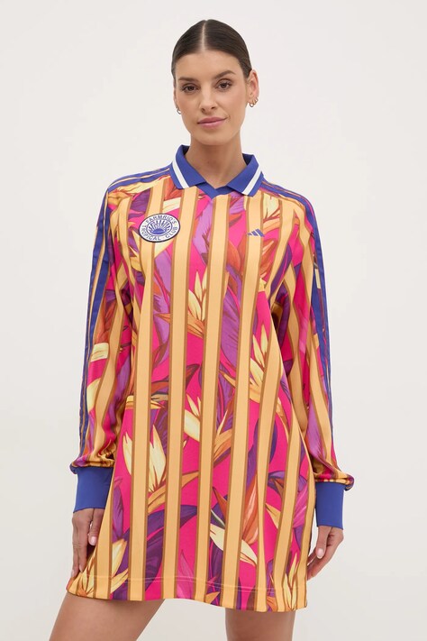 Šaty adidas x Farm Rio růžová barva, mini, JD6285