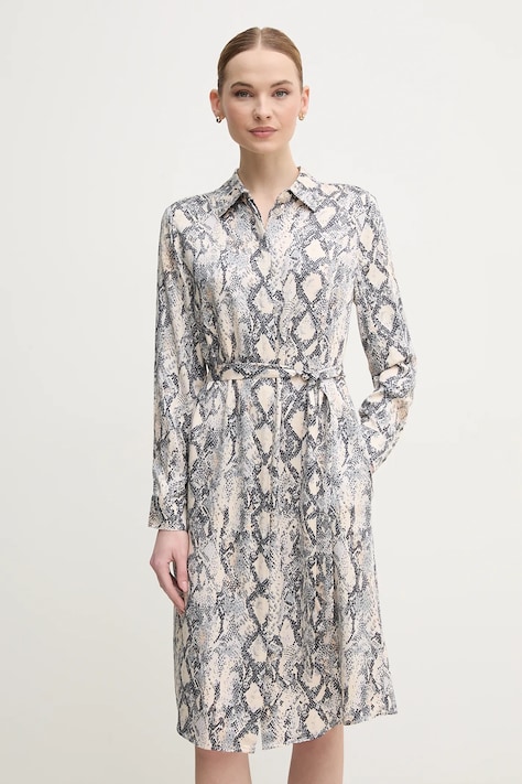 OUI rochie culoarea bej, mini, evazată, 92082