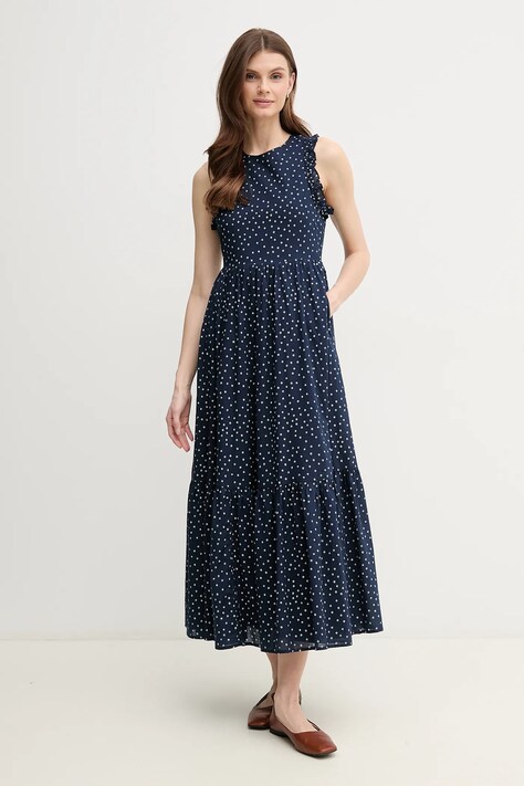 Bavlněné šaty Pepe Jeans DEBORAH tmavomodrá barva, maxi, PL953666