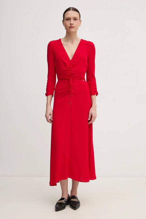 Pepe Jeans rochie COCO culoarea roșu, maxi, dreaptă, PL953670