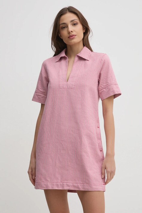 Džínové šaty Pepe Jeans LENA růžová barva, mini, PL953726