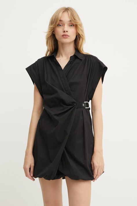 Pinko rochie culoarea negru, mini, evazați, 105207 A2L8