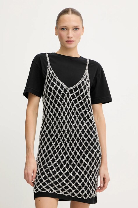 Pinko rochie culoarea negru, mini, drept, 105144 A2LT