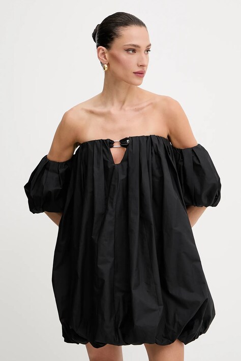 Pinko sukienka bawełniana kolor czarny mini oversize 105211 A2LD