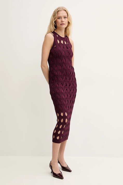 Šaty Pinko vínová barva, maxi, 105190 A2LW