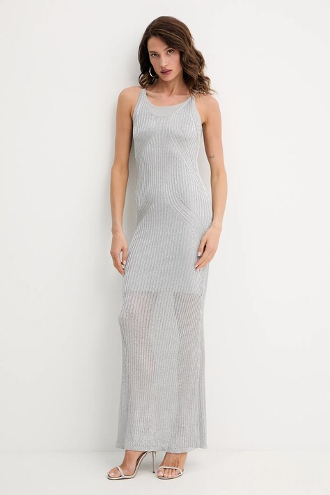 Pinko rochie culoarea gri, maxi, mulată, 105146 A2LO