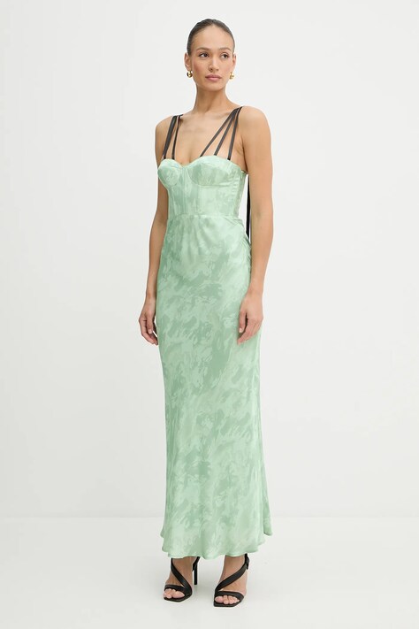Pinko rochie REIMAGINE by Patrick Mcdowell culoarea verde, maxi, drept, 104996 A2JM
