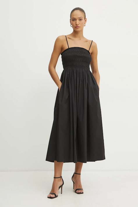 Haljina MICHAEL Michael Kors boja: crna, maxi, širi se prema dolje, MR582QFF4C