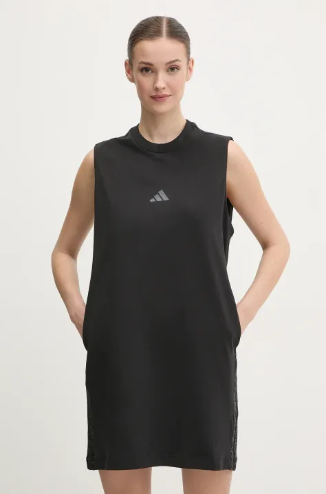 adidas rochie W AOP Blur culoarea negru, mini, drept, JG6226