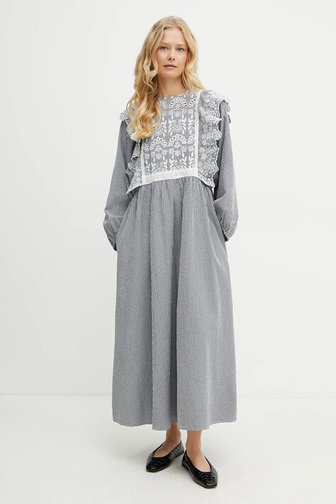 Weekend Max Mara rochie culoarea bleumarin, midi, evazată, 2515221011600