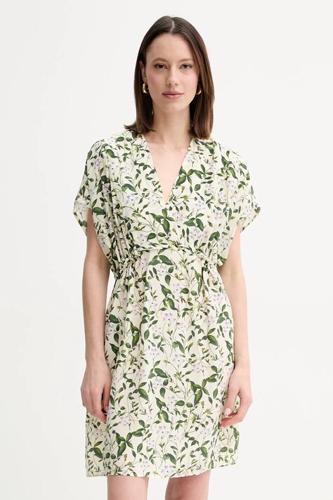 Hedvábné šaty Weekend Max Mara béžová barva, mini, 2515221062600