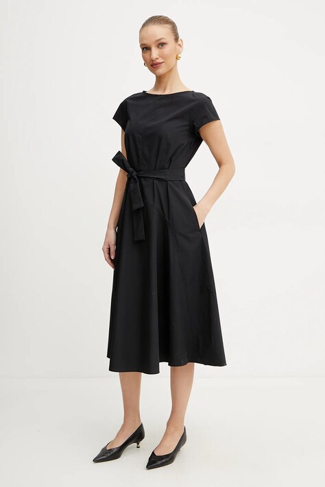 Bavlněné šaty Weekend Max Mara černá barva, mini, 2515221142600