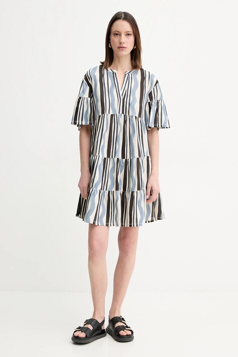 Weekend Max Mara rochie din bumbac culoarea bej, mini, evazată, 2515621072600