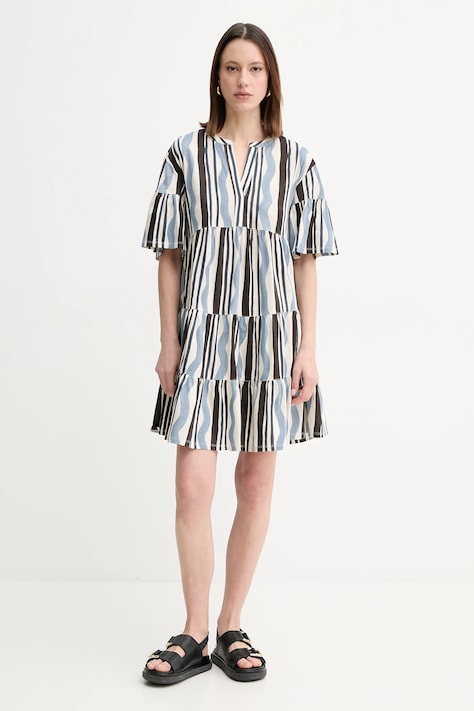 Bavlněné šaty Weekend Max Mara béžová barva, mini, 2515621072600