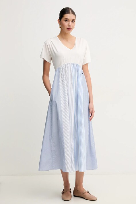 Šaty Weekend Max Mara bílá barva, midi, 2515621082600