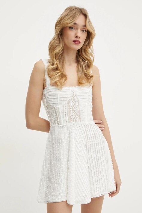 Charo Ruiz Ibiza rochie Mai culoarea bej, mini, evazată, 255601