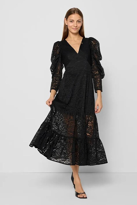 Рокля Bizuu ITALIANA в черно среднодълга разкроена SUKIENKA ITALIANA_CZARNY_AW24