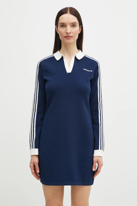 adidas Originals dress POLO DRESS navy blue color JC7690