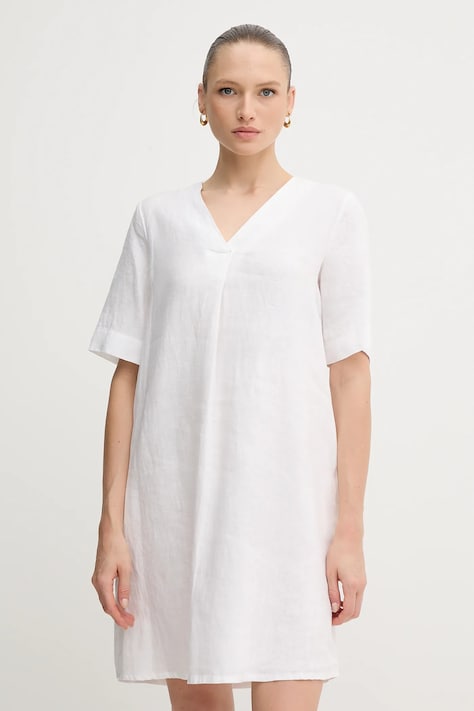 United Colors of Benetton vestito di lino colore bianco  4AGHDV0B0