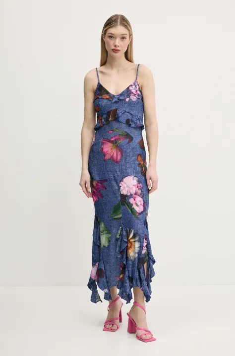 Desigual rochie APOLO culoarea albastru marin, maxi, mulata, 25SWVK16