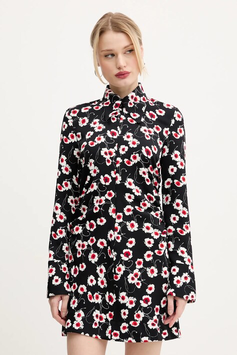 Desigual rochie NIMA culoarea negru, mini, evazată, 25SWVW11