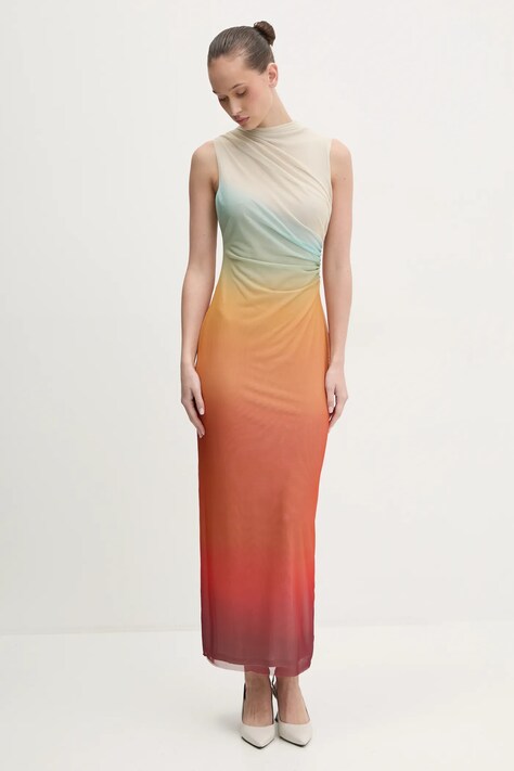 Šaty Desigual SAHARA béžová barva, maxi, 25SWVK57