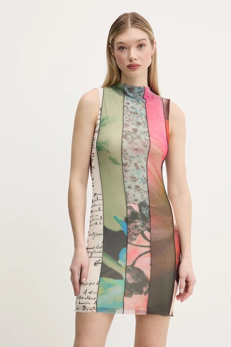 Šaty Desigual ST. JOHNS zelená barva, mini, 25SWVK01