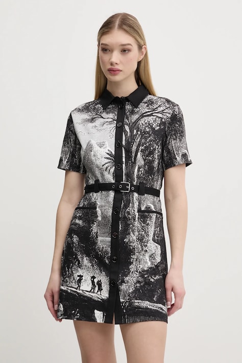 Šaty Desigual TROPIC LITOGRAPHY LA černá barva, mini, 25SWVW96
