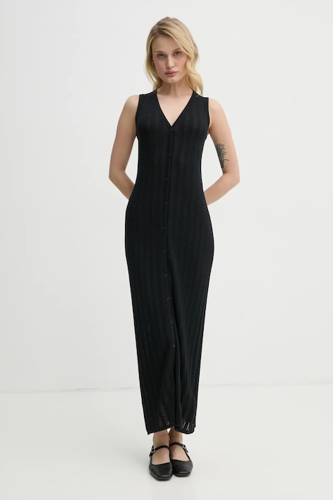 Хлопковое платье Filippa K цвет чёрный maxi облегающее 31090