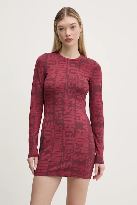 Šaty Guess Originals červená farba, mini, priliehavé, W5RK78 K1D80