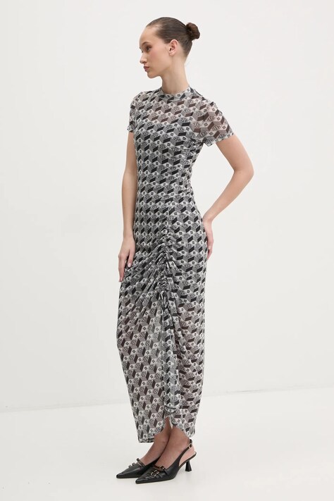 HUGO rochie culoarea negru, midi, mulată, 50537179