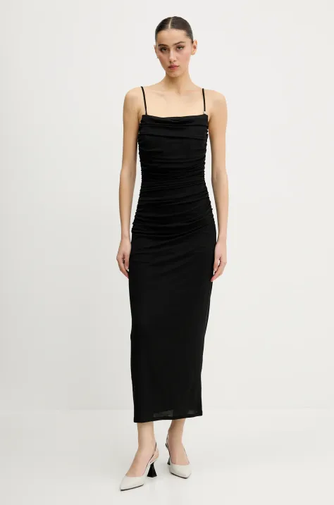 HUGO rochie culoarea negru, maxi, mulata, 50540915