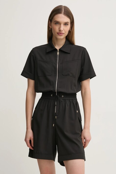 Liu Jo salopeta culoarea negru, cu guler, TA5145 TS922