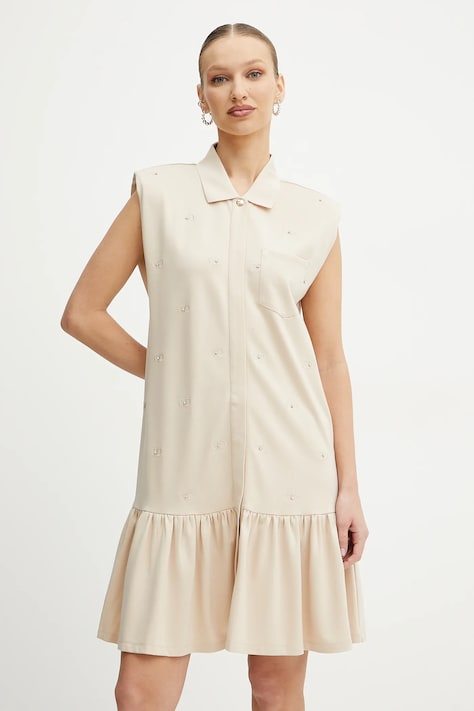 Liu Jo rochie culoarea bej, mini, evazată, TA5191 J5942