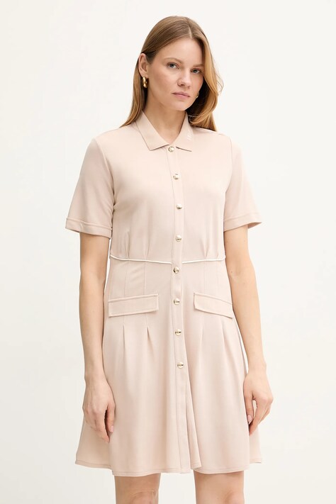 Liu Jo rochie culoarea bej, mini, dreaptă, TA5207 J4883