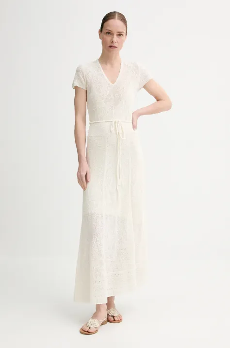 Вовняна сукня ZADIG&VOLTAIRE колір бежевий maxi пряма KWDR01193