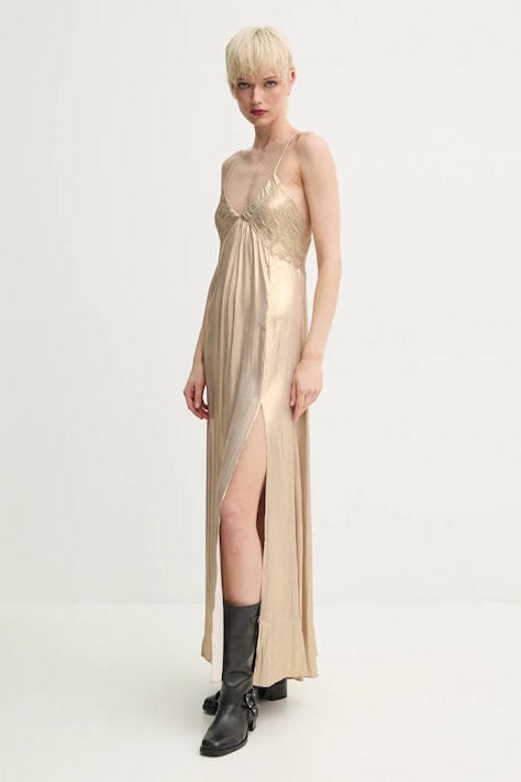 ZADIG&VOLTAIRE rochie culoarea auriu, maxi, evazată, WWDR02528