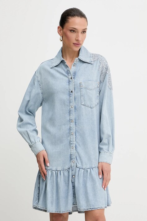 Liu Jo rochie din denim mini, oversize, UA5129 D4851