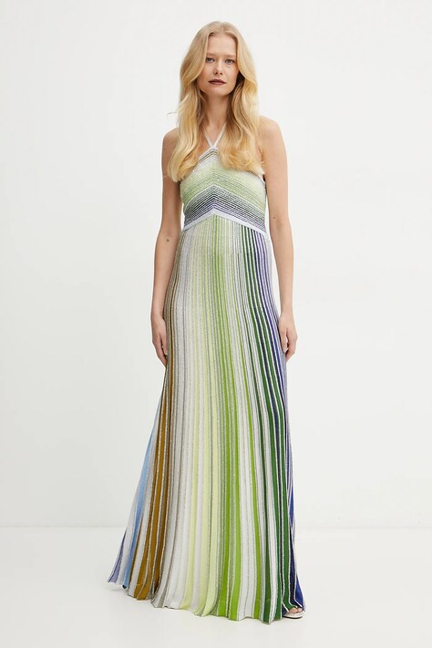 Šaty Missoni zelená barva, maxi, DS25SG13.BK042D