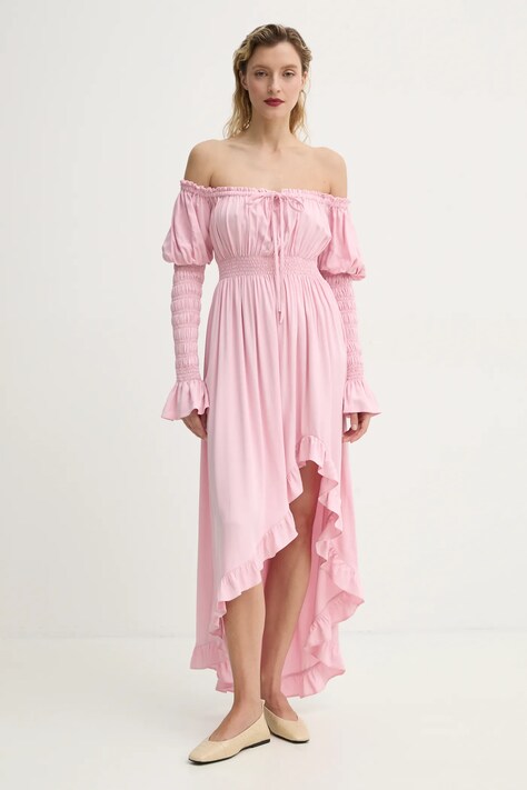 The Sleeper rochie culoarea roz, maxi, evazată, WADR02P006N