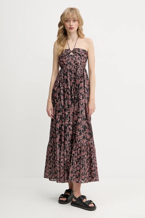 BOSS Orange rochie culoarea negru, maxi, evazați, 50538359