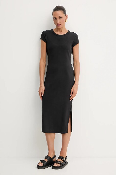 BOSS Orange rochie culoarea negru, mini, mulată, 50536979