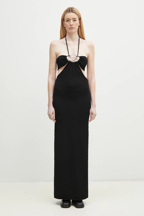 Šaty Coperni Knitted Halter černá barva, maxi, COPML135Y3010